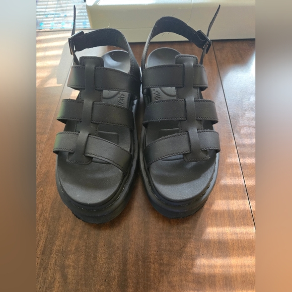 Dr. Martens Black Strappy Platform Sandals L9 - Picture 1 of 5